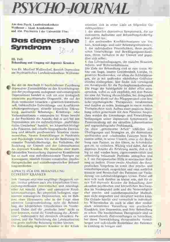 Vorschauseite 1: Das depressive Syndrom