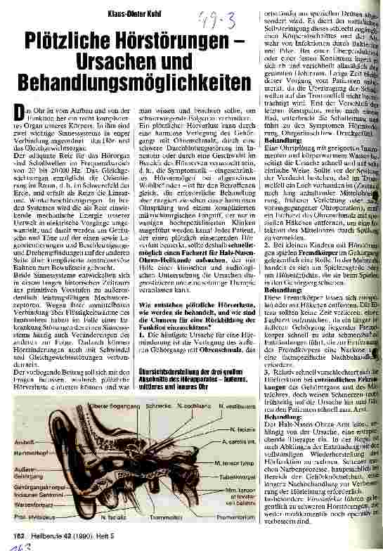 Vorschauseite 1: Plötzliche Hörstörungen - Ursachen und Behandlungsmöglichkeiten