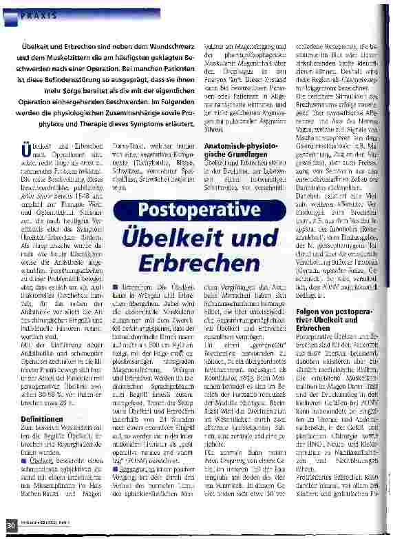 Vorschauseite 1: Postoperative Übelkeit und Erbrechen