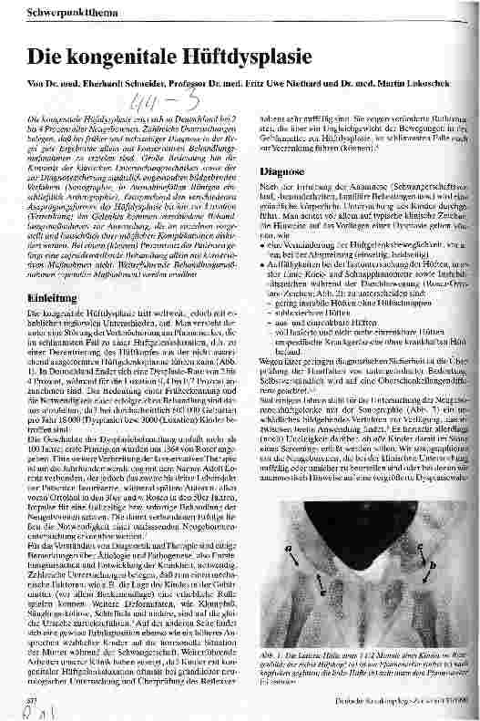 Vorschauseite 1: Die kongenitale Hüftdysplasie