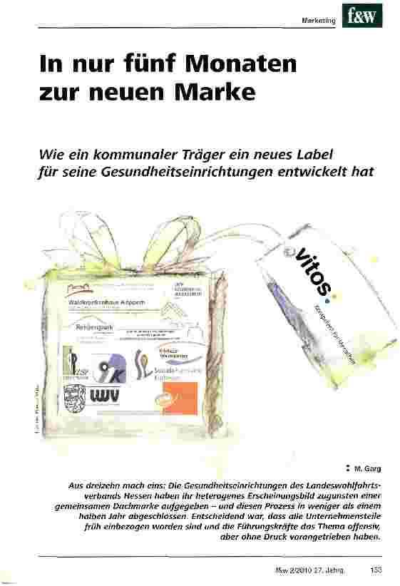 Vorschauseite 1: In nur fünf Monaten zur neuen Marke