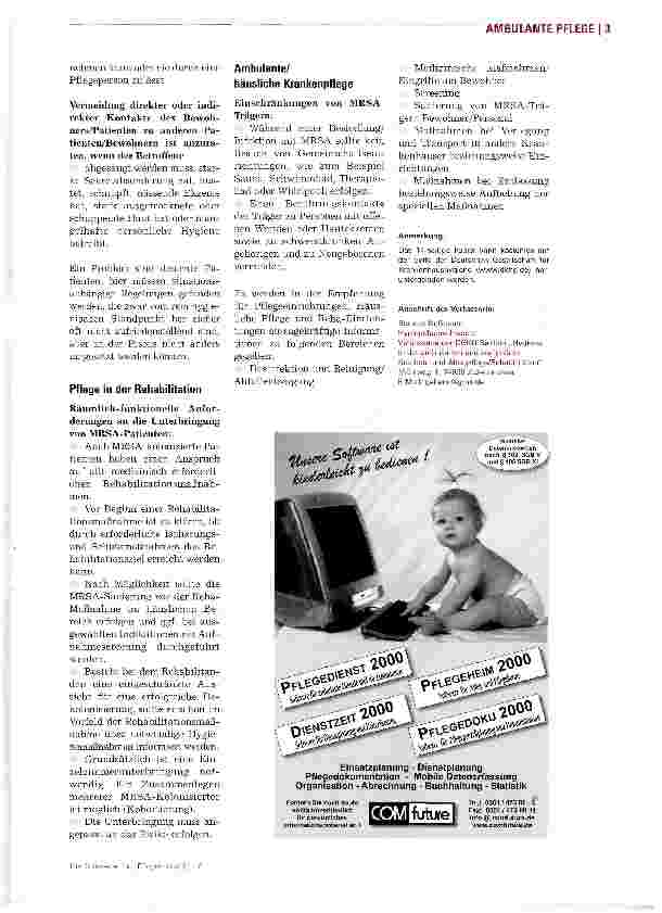 Vorschauseite 3: MRSA in Gesundheitseinrichtungen