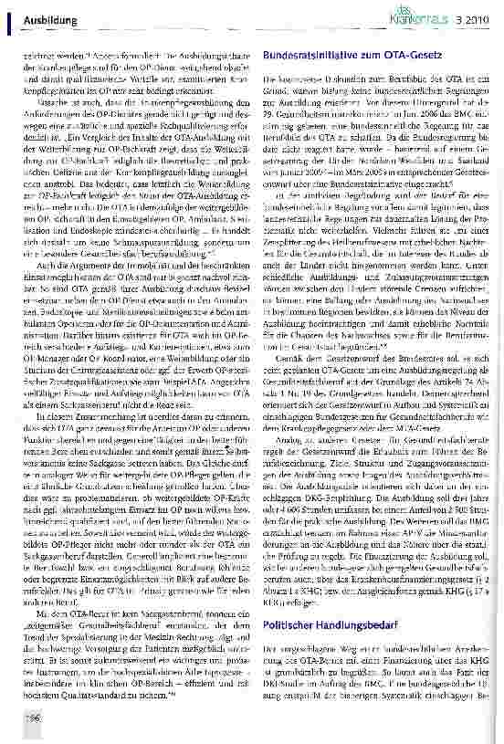 Vorschauseite 4: Operationstechnischer Assistent (OTA) - bundesgesetzliche Regelung überfällig!