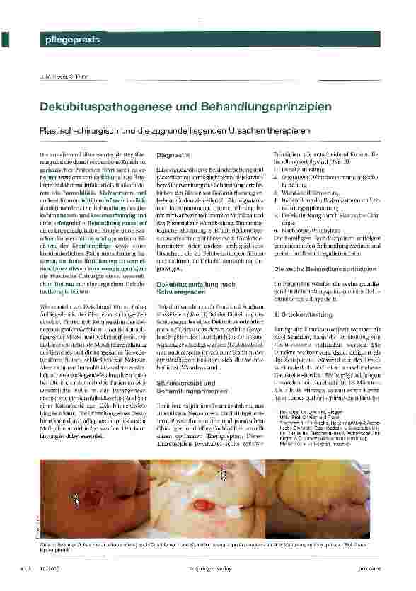 Vorschauseite 1: Dekubituspathogenese und Behandlungsprinzipien