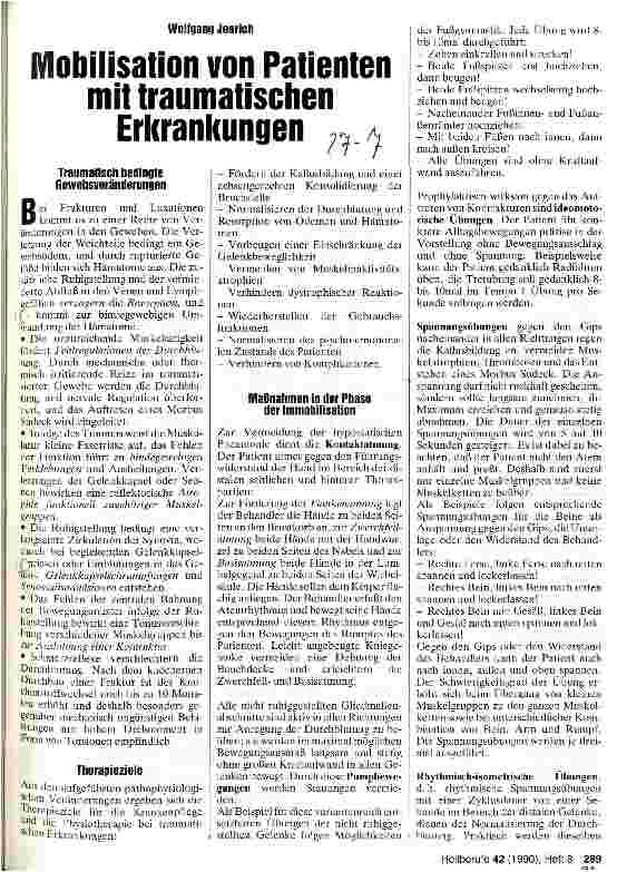Vorschauseite 1: Mobilisation von Patienten mit traumatischen Erkrankungen