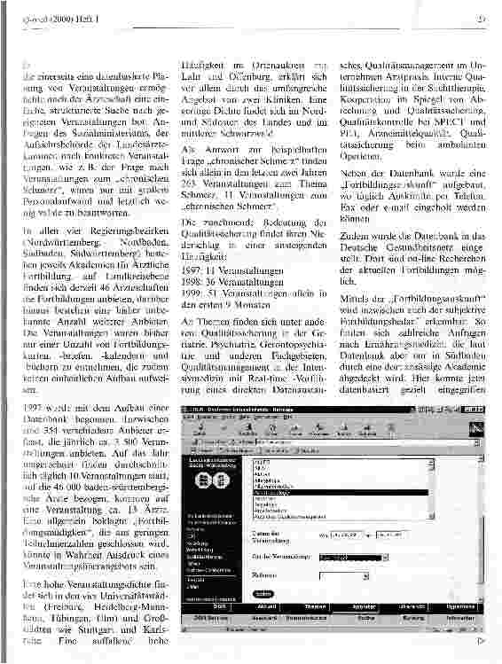 Vorschauseite 2: Evaluation und Qualitätssicherung in der ärztlichen Fortbildung Die Fortbildungsdatenbank der Landesärztekammer Baden-Württemberg als Baustein einer systematischen, bedarfsorienti…