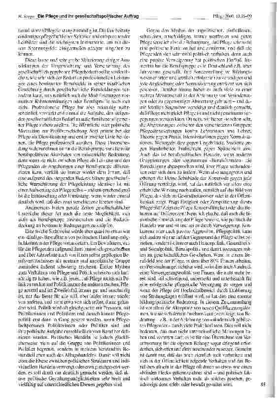 Vorschauseite 4: Die Pflege und ihr gesellschaftspolitischer Auftrag