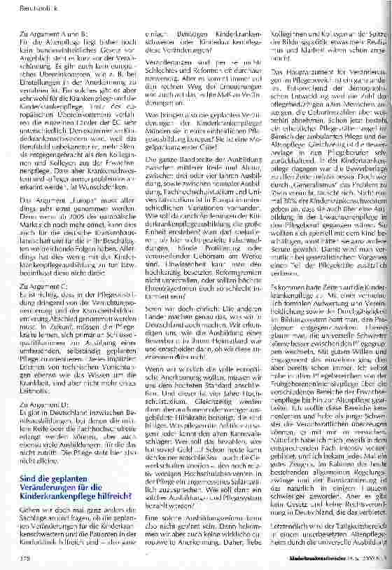 Vorschauseite 2: Brauchen wir noch Kinderkrankenschwestern?