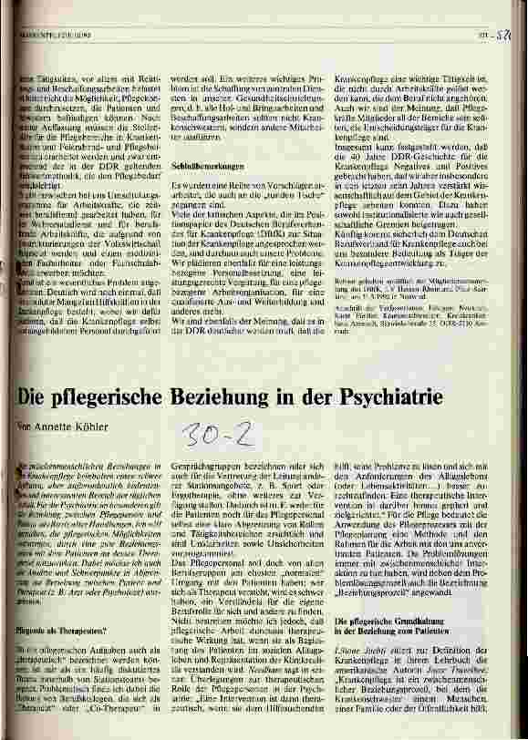 Vorschauseite 4: 40 Jahre Krankenpflege in der DDR