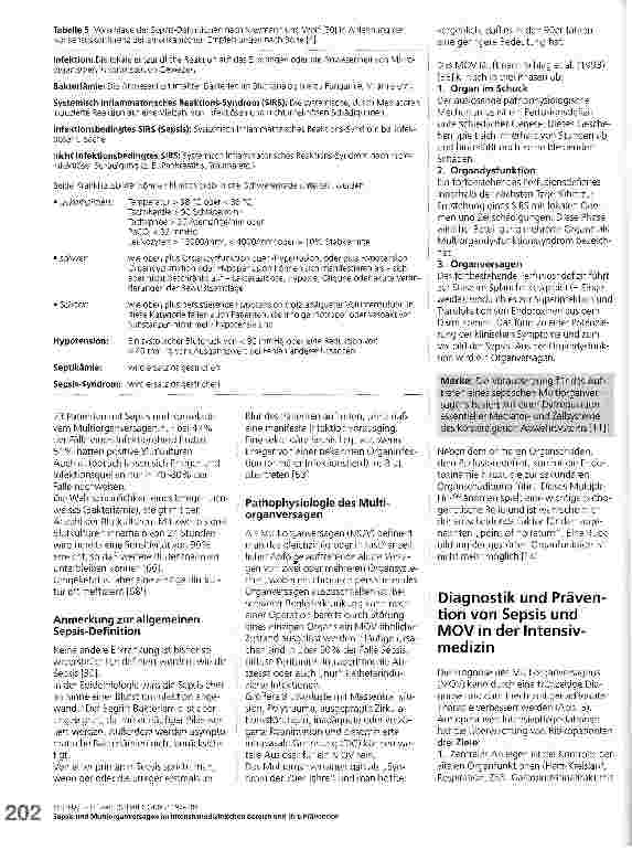 Vorschauseite 6: Sepsis und Multiorganversagen im intersivmedizinischen Bereich und ihre Prävention Eine interdisziplinäre Aufgabe der Medizin