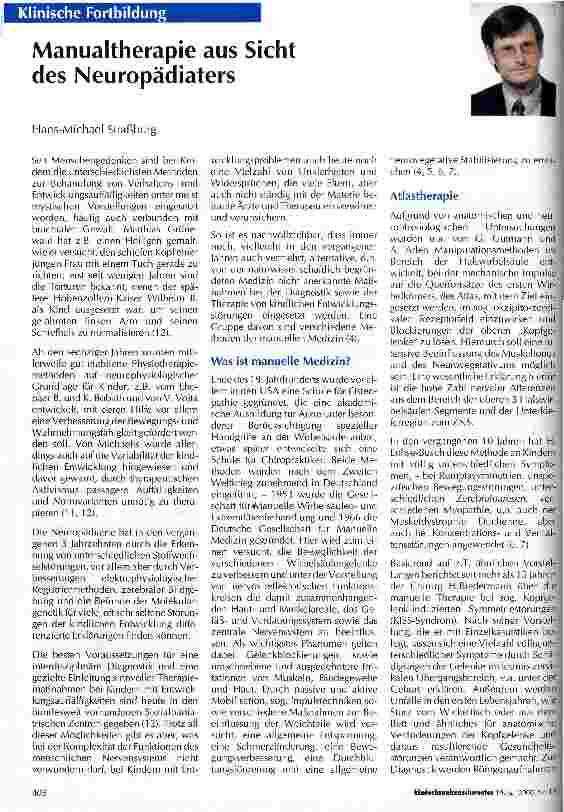 Vorschauseite 1: Manualtherapie aus Sicht des Neuropädiaters
