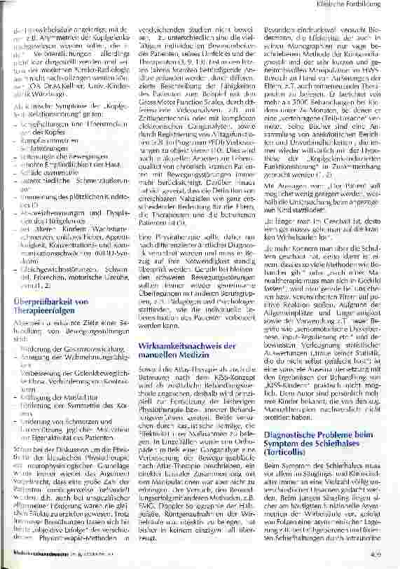 Vorschauseite 2: Manualtherapie aus Sicht des Neuropädiaters