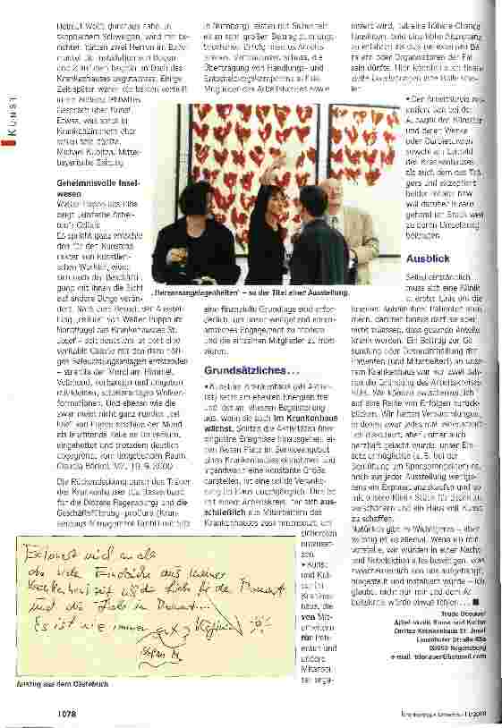 Vorschauseite 5: Herren im Bademantel betrachten Kunst Kunst und Kultur im Regensburger Krankenhaus St. Josef