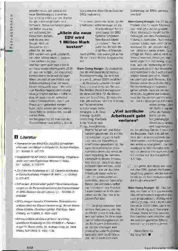 Vorschauseite 3: AR-DRG - nicht zum Nulltarif Check-up im Kreiskrankenhaus Greiz - es gibt viel zu tun