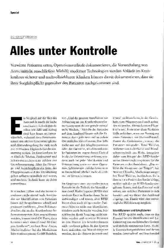 Vorschauseite 1: Alles unter Kontrolle