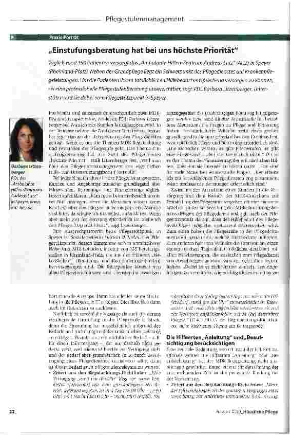 Vorschauseite 1: Einstufungsberatung hat bei uns höchste Priorität