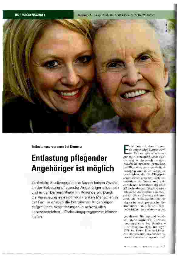 Vorschauseite 1: Entlastung pflegender Angehöriger ist möglich