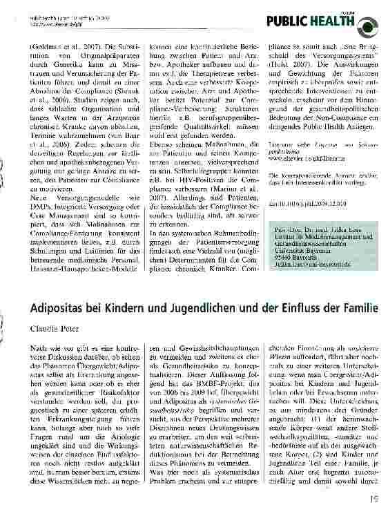Vorschauseite 3: Compliance bei chronischen Krankheiten - Zusammenhang zum Gesundheitssystem