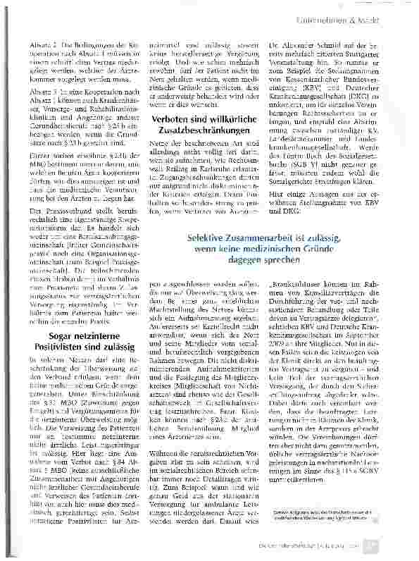 Vorschauseite 3: Wie Kliniken Mitglieder in Ärztenetzen werden können