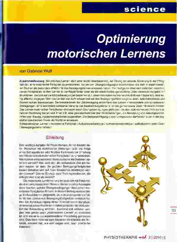 Vorschauseite 1: Optimierung motorischen Lernens