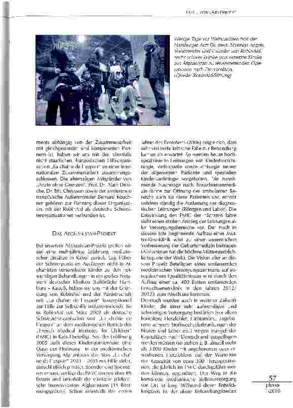 Vorschauseite 2: DAS „ROBINAID-PRINZIP: EIN KOMPETENZNETZWERK MEDIZINISCHER AKUTHILFE, AUSBILDUNG UND HILFE ZUR SELBSTHILFE AM BEISPIEL DES AFGHANISTAN-PROJEKTES DER STIFTUNG ROBINAID