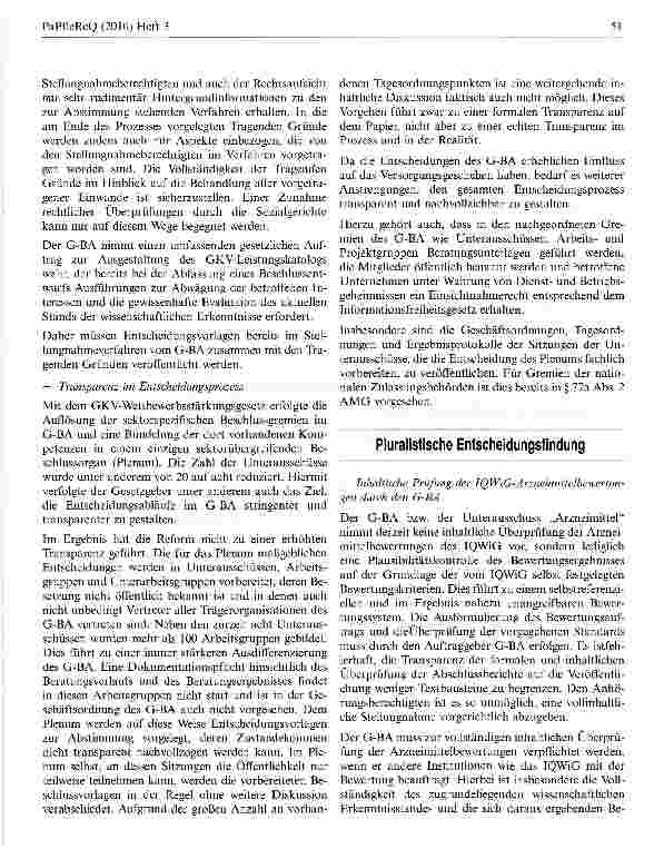 Vorschauseite 4: Vorschläge für eine neue Struktur des Gemeinsamen Bundesausschusses (GBA)*