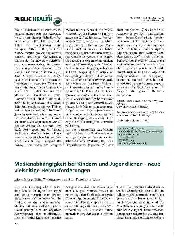 Vorschauseite 1: Medienabhängigkeit bei Kindern und Jugendlichen - neue vielseitige Herausforderungen