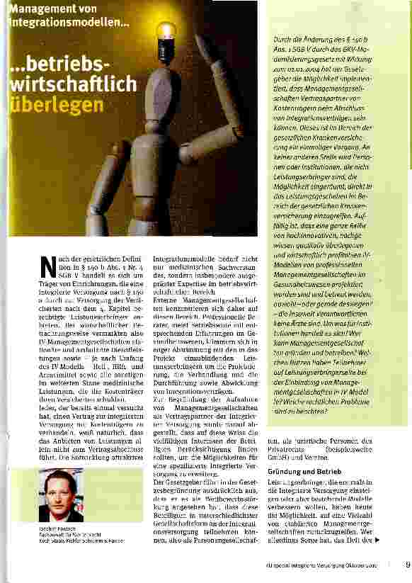 Vorschauseite 1: Management von Integrationsmodellen ... betriebswirtschaftlich überlegt