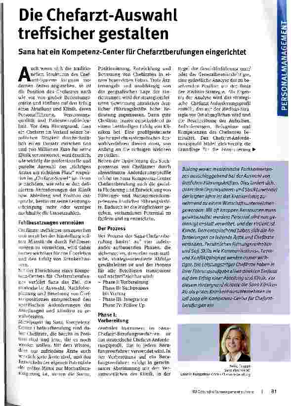 Vorschauseite 1: Die Chefarzt-Auswahl treffsicher gestalten