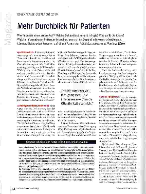 Vorschauseite 1: Mehr Durchblick für Patienten
