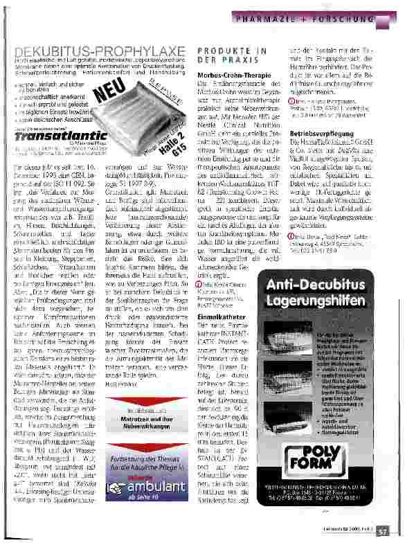 Vorschauseite 2: Matratzen in der Dekubitusprophylaxe 2. Teil: Bewertungskriterien