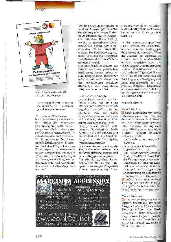 Vorschauseite 5: Modifizierte Pflegemethoden zur Thromboseund Pneumonieprophylaxe Ein Qualitätssicherungsprojekt, 1. Teil