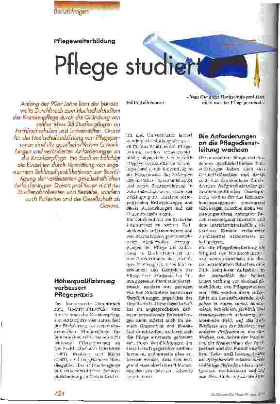Vorschauseite 1: Pflege studiert Vom Gang zur Hochschule profitiert nicht nur das Pflegepersonal