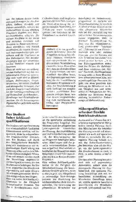 Vorschauseite 2: Pflege studiert Vom Gang zur Hochschule profitiert nicht nur das Pflegepersonal