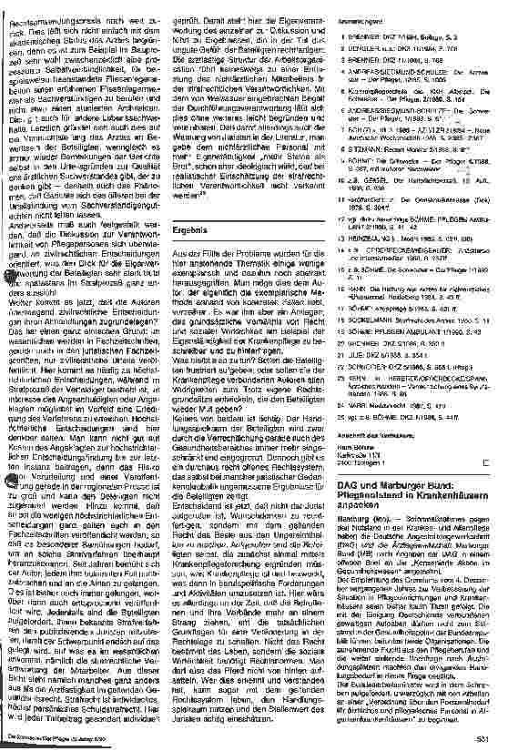 Vorschauseite 3: Die Eigenständigkeit der Krankenpflege - auch ein rechtliches Problem