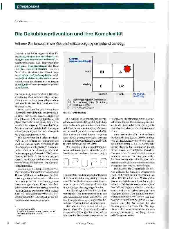 Vorschauseite 1: Die Dekubitusprävention und ihre Komplexität