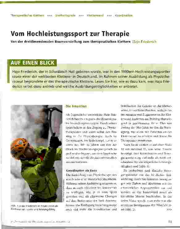 Vorschauseite 1: Vom Hochleistungssport zur Therapie