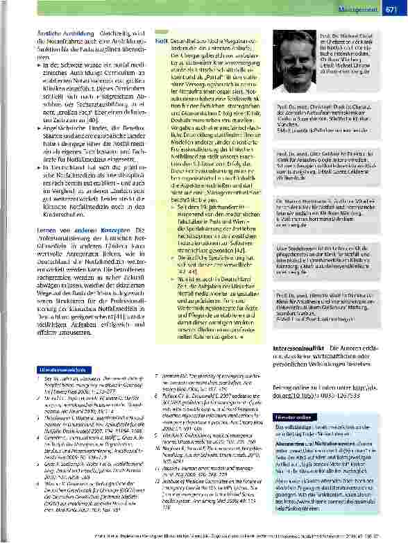 Vorschauseite 6: Professionalisierung der klinischen Notfallmedizin Gegenwart und Zukunft
