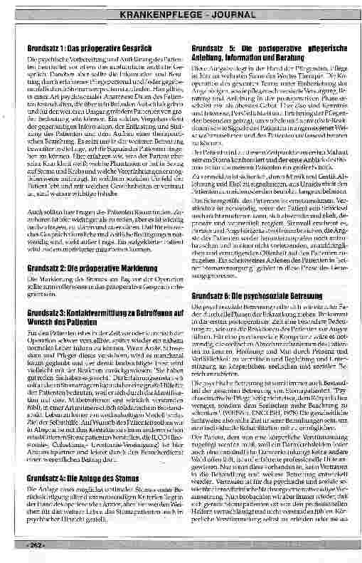 Vorschauseite 3: Karzinome und Stoma-Anlage - Die psychische Betreuung innerund außerhalb der Klinik