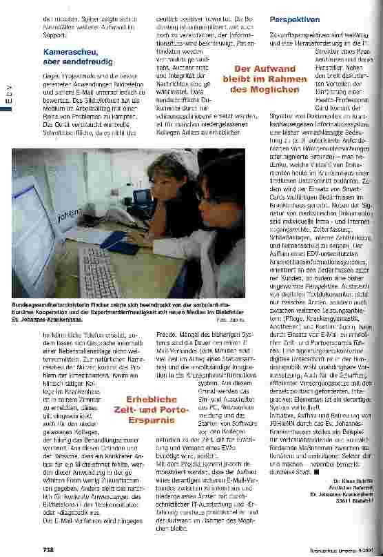 Vorschauseite 3: Joh@nn - Arztbriefe per E-Mail Nutzerfazit: Praktikabel mit Verbesserungspotenzial