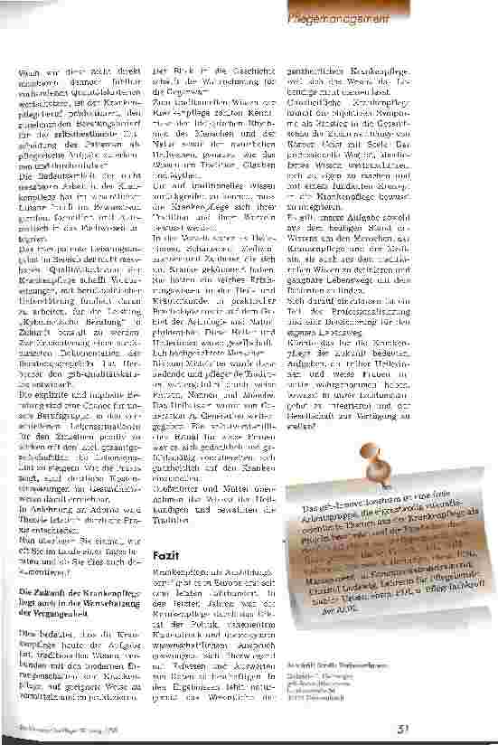 Vorschauseite 4: Pflege im 21. Jahrhundert Visionen