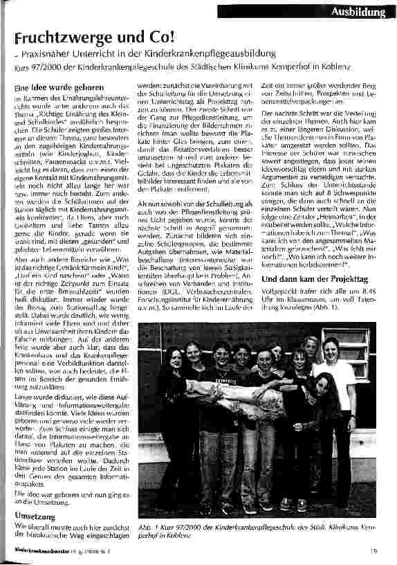 Vorschauseite 1: Fruchtzwerge und Co! Praxisnaher Unterricht in der Kinderkrankenpflegeausbildung