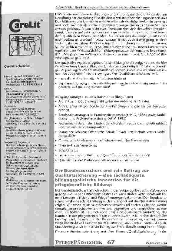 Vorschauseite 4: Qualitätsmanagement für die Schulen der Gesundheitsfachberufe
