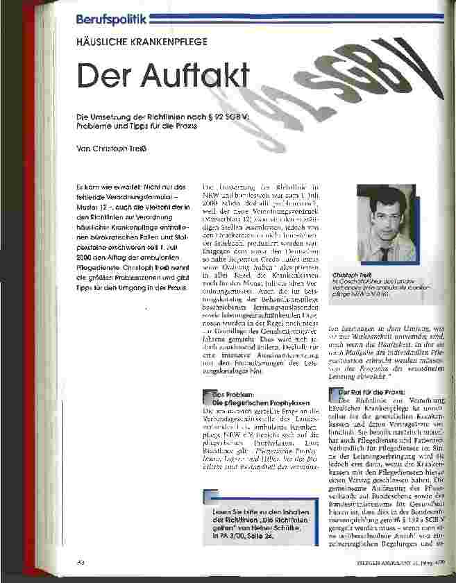 Vorschauseite 1: Der Auftakt Die Umsetzung der Richtlinien nach § 92 SGB V; Probleme und Tipps für die Praxis