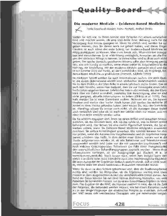 Vorschauseite 1: Die moderne Medizin - Evidence-Based Medicine