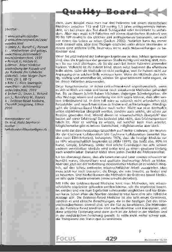Vorschauseite 2: Die moderne Medizin - Evidence-Based Medicine
