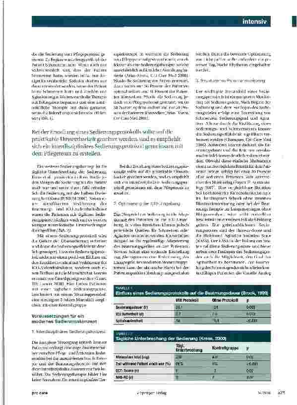 Vorschauseite 2: Analgosedierung im Jahr 2010