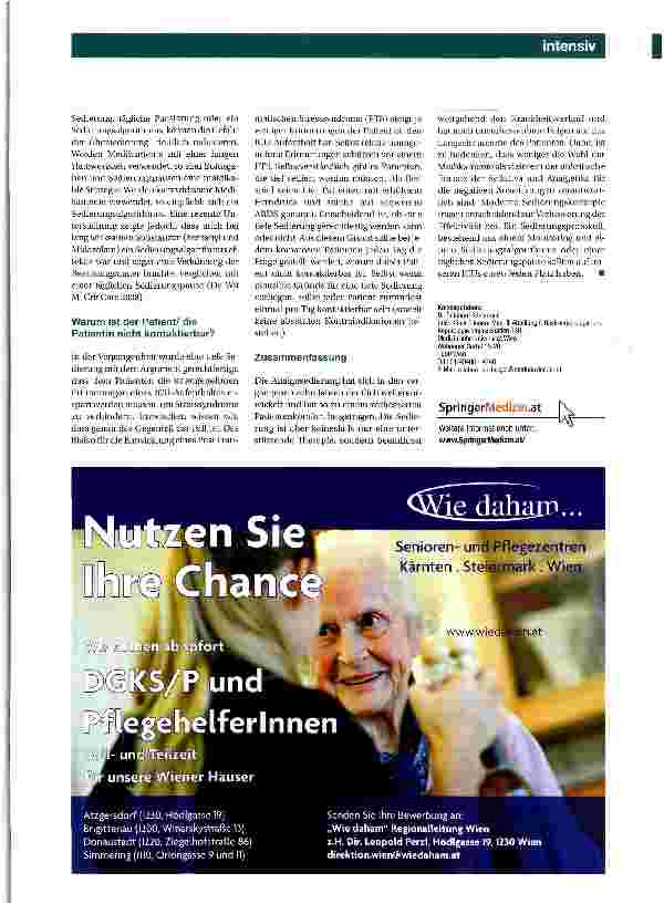 Vorschauseite 4: Analgosedierung im Jahr 2010
