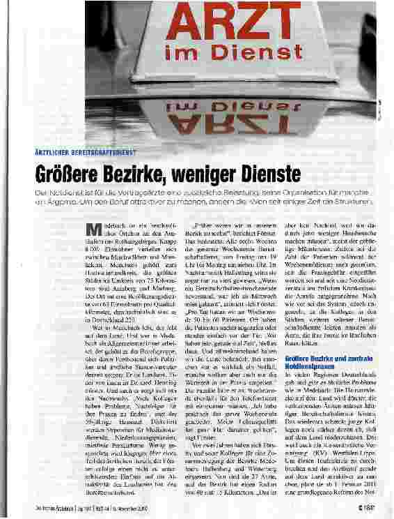 Vorschauseite 1: Größere Bezirke, weniger Dienste