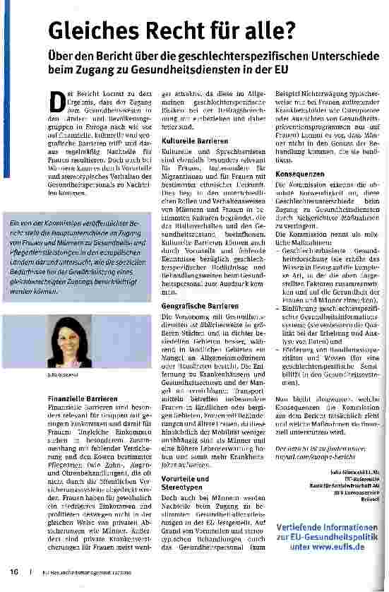 Vorschauseite 1: Gleiches Recht für alle?